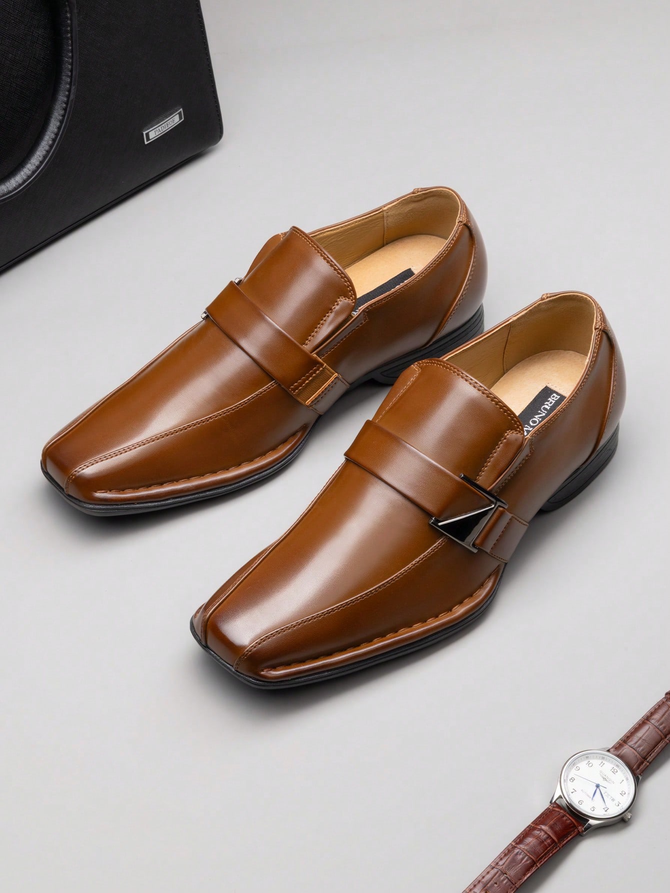 Formal Men Daily Wear Footwear - Slip‑On Lined Leather Dress Loafers for