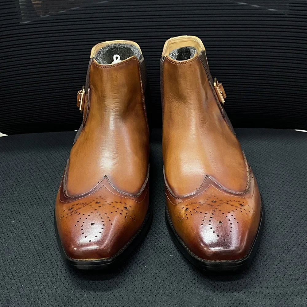 Men's Real Cow Leather Ankle B - Men Formal Wear With Boots recension och pris