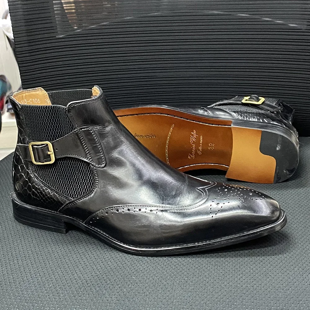 Men's Real Cow Leather Ankle B - Men Formal Wear With Boots recension och pris