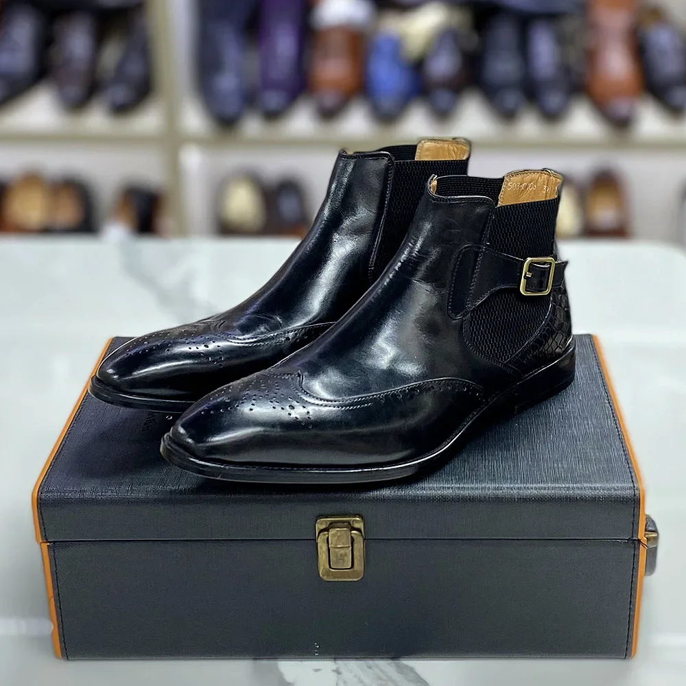 Men's Real Cow Leather Ankle B - Men Formal Wear With Boots recension och pris