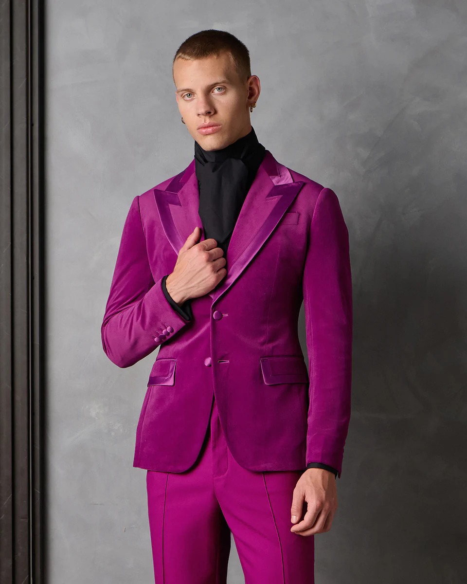 Chic Man Wedding Tuxedos Velve - Men Formal Wear Modern recension och pris