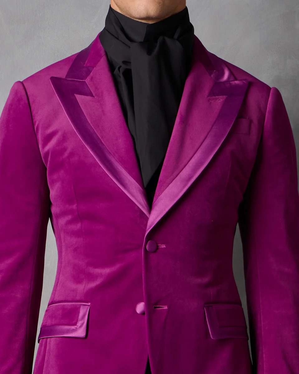 Chic Man Wedding Tuxedos Velve - Men Formal Wear Modern recension och pris