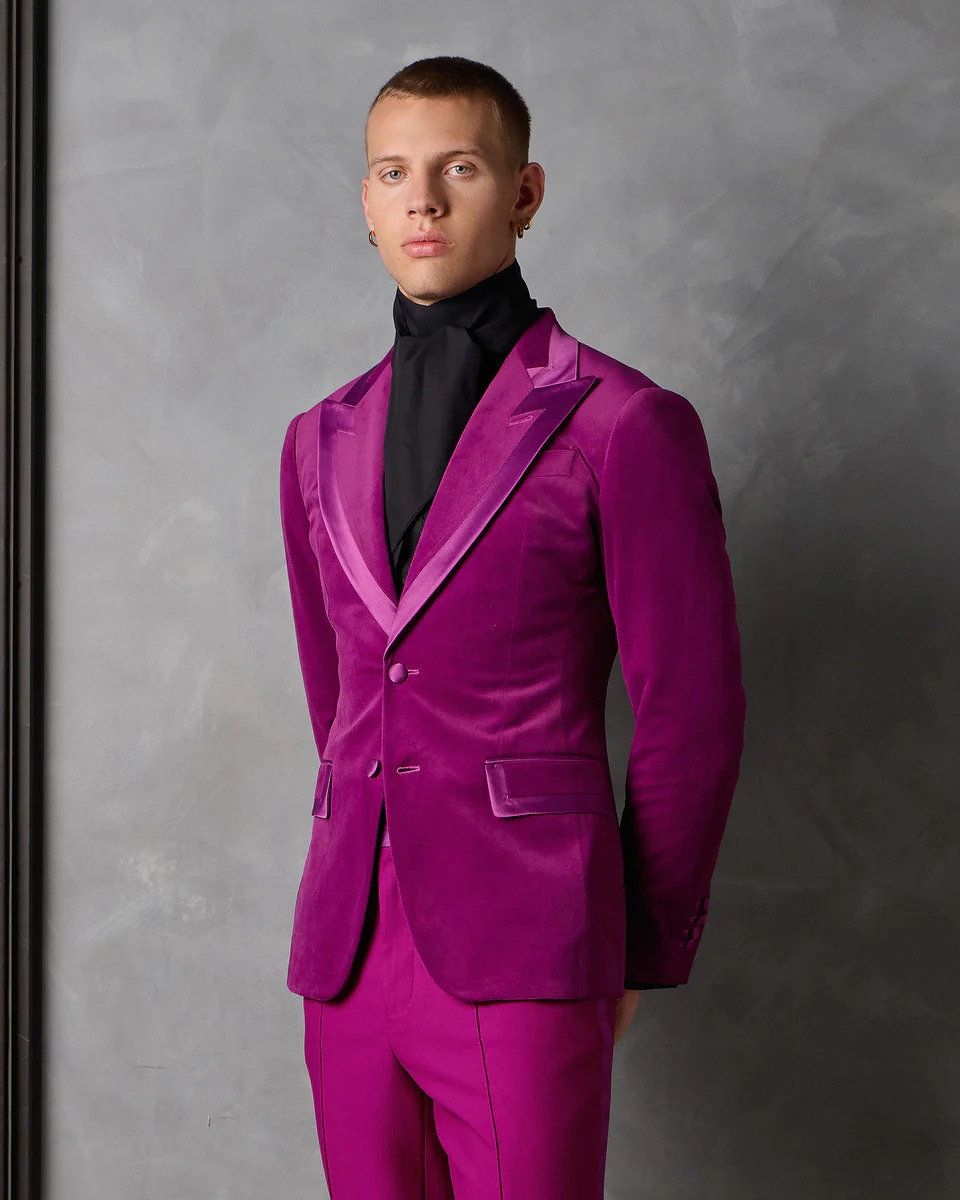Chic Man Wedding Tuxedos Velve - Men Formal Wear Modern recension och pris