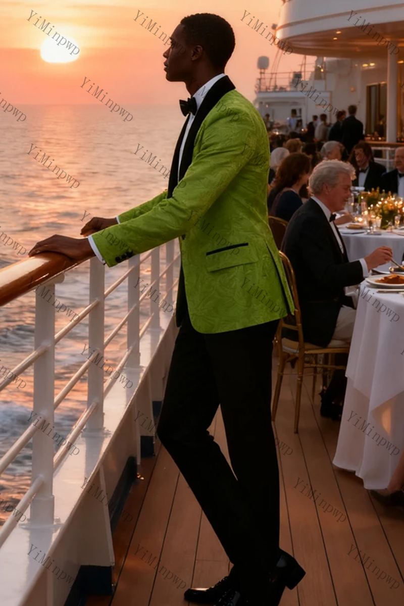YiMinpwp Green Jacquard Men Su - Men Formal Wear Modern recension och pris
