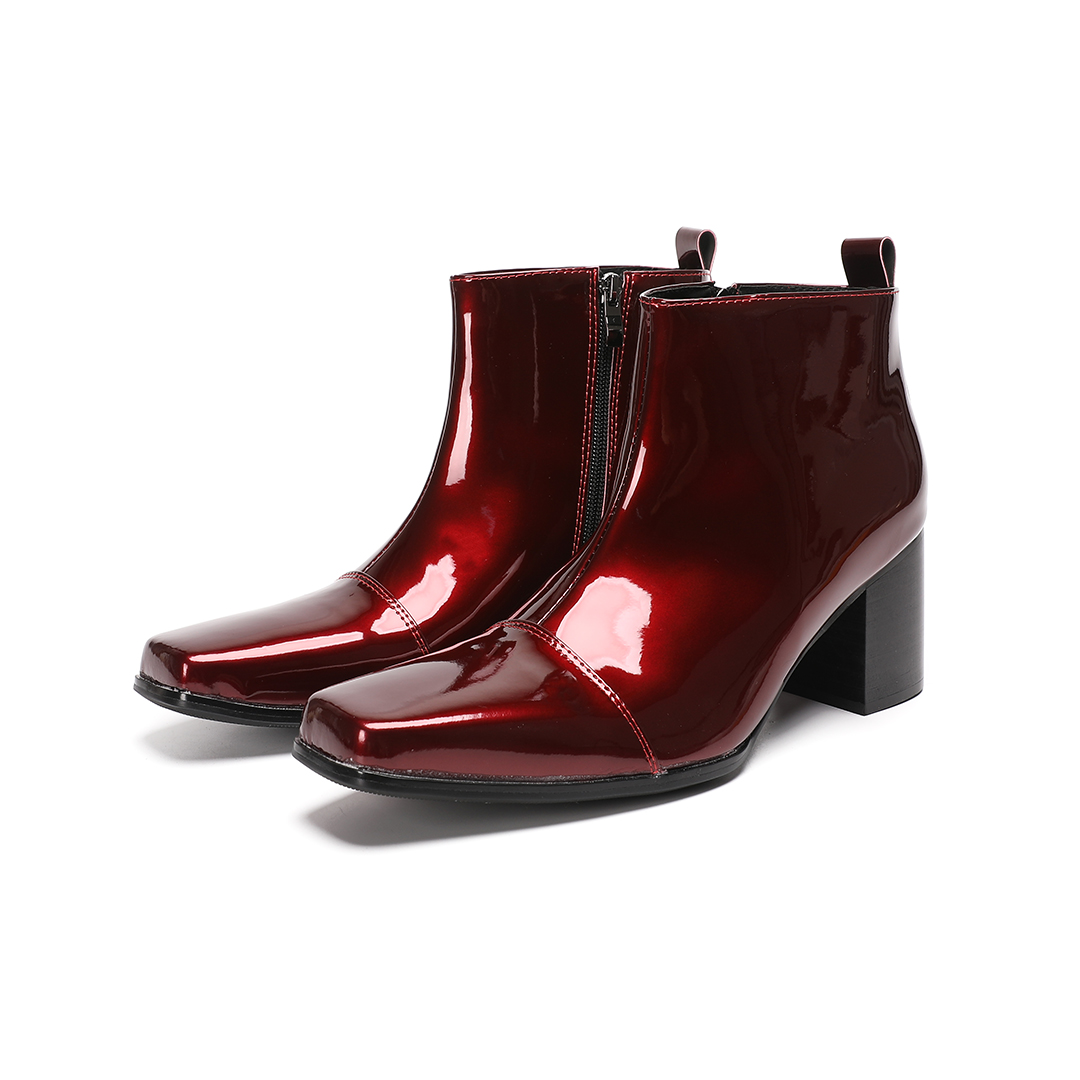 Male Red Genuine Leather High  - Men Formal Wear With Boots recension och pris