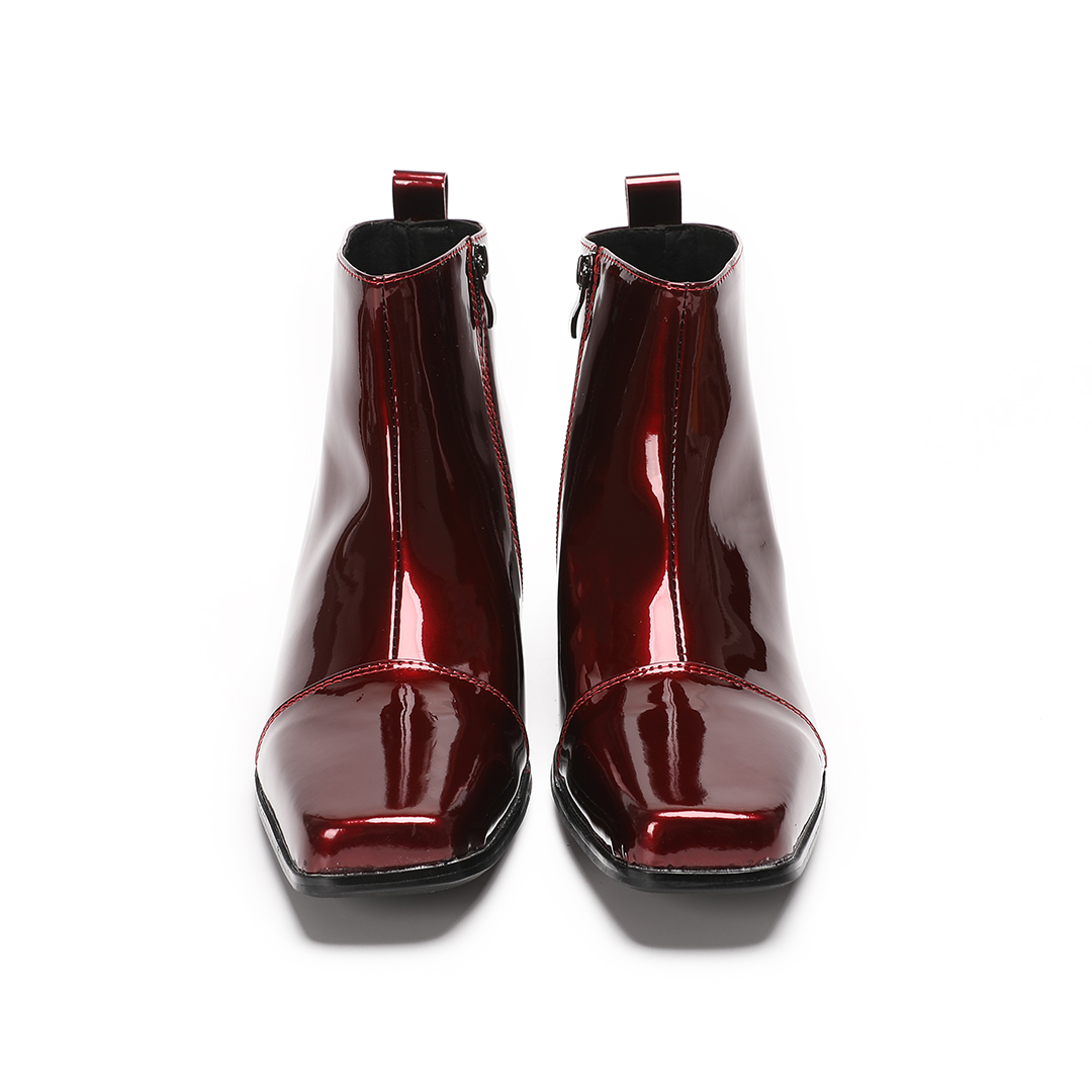 Male Red Genuine Leather High  - Men Formal Wear With Boots recension och pris