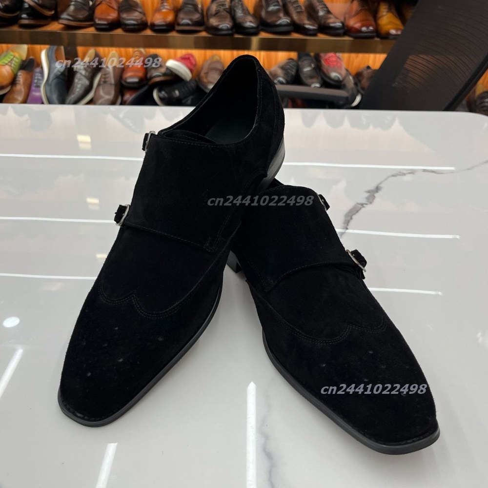 Dual Metal Buckle Men Monk Loa - Formal Men Daily Wear Footwear recension och pris