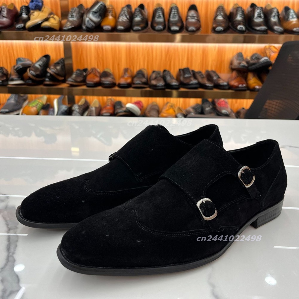 Dual Metal Buckle Men Monk Loa - Formal Men Daily Wear Footwear recension och pris